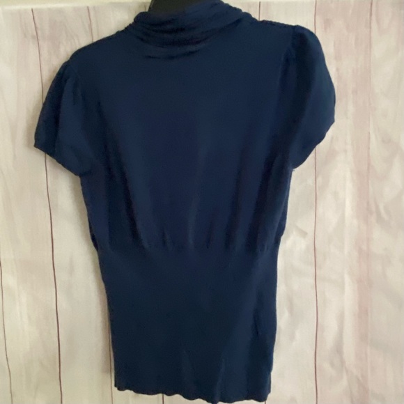 Beautiful Blue Short-Sleeve Sweater Made by B Moss Size XL - Picture 3 of 6